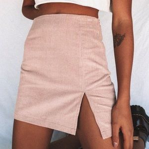 Princess Polly Pink Corduroy Fahrenheit Skirt